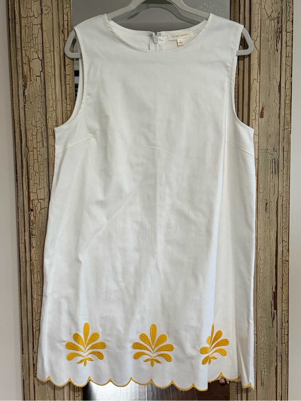 Flying Tomato White Sleeveless Shift Dress